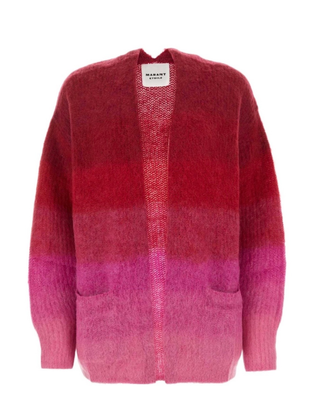 Isabel Marant Ombre Red to Pink Mohair-Blend Open Cardigan